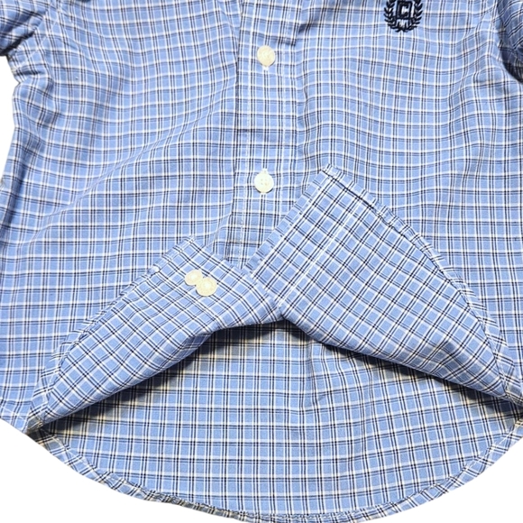 Chaps Baby Boy 18M Shirt Long Sleeve Button Down Blue Embroidered Logo Easter - Picture 4 of 7